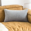 Ugasa Velvet Pillow Covers Striped, Decorative Throw Cushion Case With Hidden Zipper For Home Couch/Bedroom, Soft Cozy Solid Obl