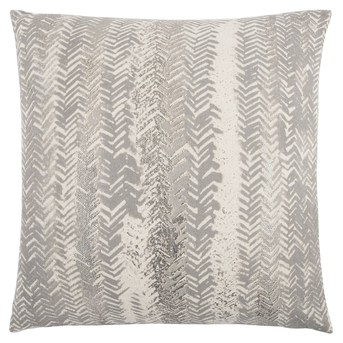 Rizzy Home | T13191 | 20&quot;X20&quot; Gray/Neutral/Metallic Vertical Stripe Decorative Pillow | Poly Fill