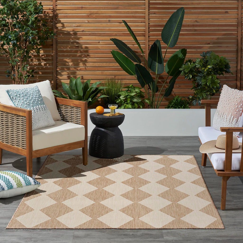 Nourison Positano Indoor/Outdoor Jute 4' X 6' Area Rug, Easy Cleaning, Non Shedding, Bed Room, Living Room, Dining Room, Backyard, Deck, Patio (4X6)