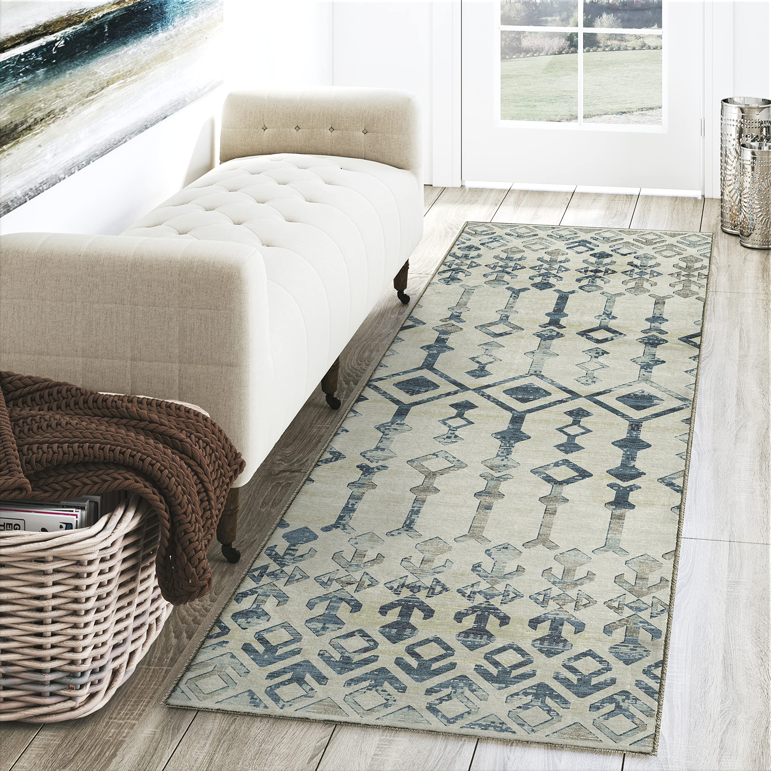 Dalyn Rugs Brisbane Br8 Aztec Trellis Linen 2'3&quot; X 7'6&quot;