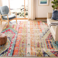 SAFAVIEH Monaco Collection 5 Square Multi MNC222F Boho Chic Tribal Distressed Non-Shedding Living Room Bedroom Area Rug