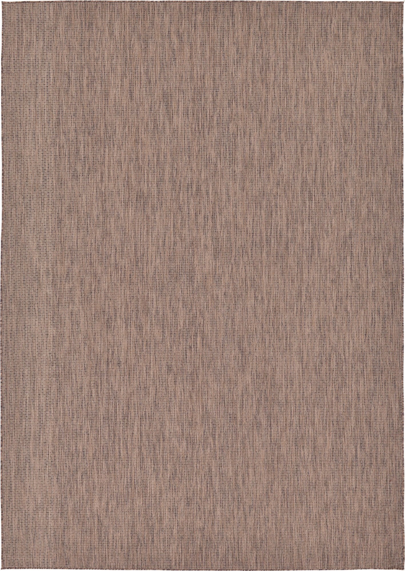 Unique Loom Collection Casual Transitional Solid Heathered Indoor/Outdoor Flatweave Area Rug (8' X 11' 4' Rectangle, Light Brow