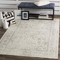 SAFAVIEH Adirondack Collection Area Rug - 6 x 8, Ivory & Silver, Oriental Distressed Design, Non-Shedding & Easy Care, Ideal f