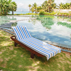 Arkwright Cabo Chaise Lounge Cover - Pack Of 2 - Striped Soft Cotton Cabana Towel With Pocket Holder For Beach Pool Outdoor Chair, 30 X 85 In., Cornflower Blue/Grey