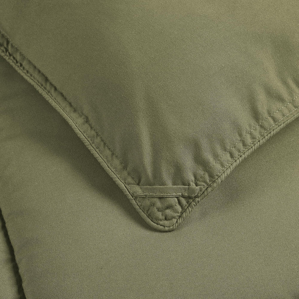 Chezmoi Collection Olive Green Down Alternative Comforter Queen - 3-Piece Lightweight Comforter Set - All Seasons Microfiber Com