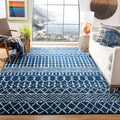 SAFAVIEH Tulum Collection Area Rug - 53 x 76, Navy & Ivory, Moroccan Boho Distressed Design, Non-Shedding & Easy Care, Ideal f