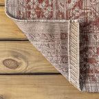 Jonathan Y Smb102A-4 Rozetta Boho Medallion Textured Weave Indoor Outdoor Area -Rug Coastal Bohemian Rustic Glam Easy -Cleaning Bedroom Kitchen Backyard Patio Non Shedding, 4 X 6, Red/Taupe