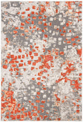 SAFAVIEH Madison Collection Accent Rug - 2' x 4', Grey & Orange, Boho Abstract Distressed Design, Non-Shedding & Easy Care, Idea