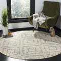 SAFAVIEH Adirondack Collection 4 Round Ivory / Light Blue ADR131T Modern Diamond Distressed Non-Shedding Dining Room Entryway F