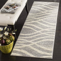 SAFAVIEH Adirondack Collection Runner Rug - 26 x 14, Grey & Cream, Modern Wave Distressed Design, Non-Shedding & Easy Care, Id