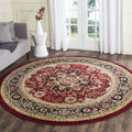 SAFAVIEH Lyndhurst Collection 6 Round Red / Black LNH330B Traditional Oriental Non-Shedding Dining Room Entryway Foyer Living R