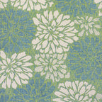 Jonathan Y Smb110D-5Sq Zinnia Modern Floral Textured Weave Indoor Outdoor Area-Rug, Bohemian, Coastal, Mediterranean Easy-Cleaning,Bedroom,Kitchen,Backyard,Patio,Non Shedding, Cream/Green, 5' Square