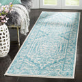 SAFAVIEH Adirondack Collection Runner Rug - 26 x 8, Ivory & Teal, Oriental Medallion Design, Non-Shedding & Easy Care, Ideal f