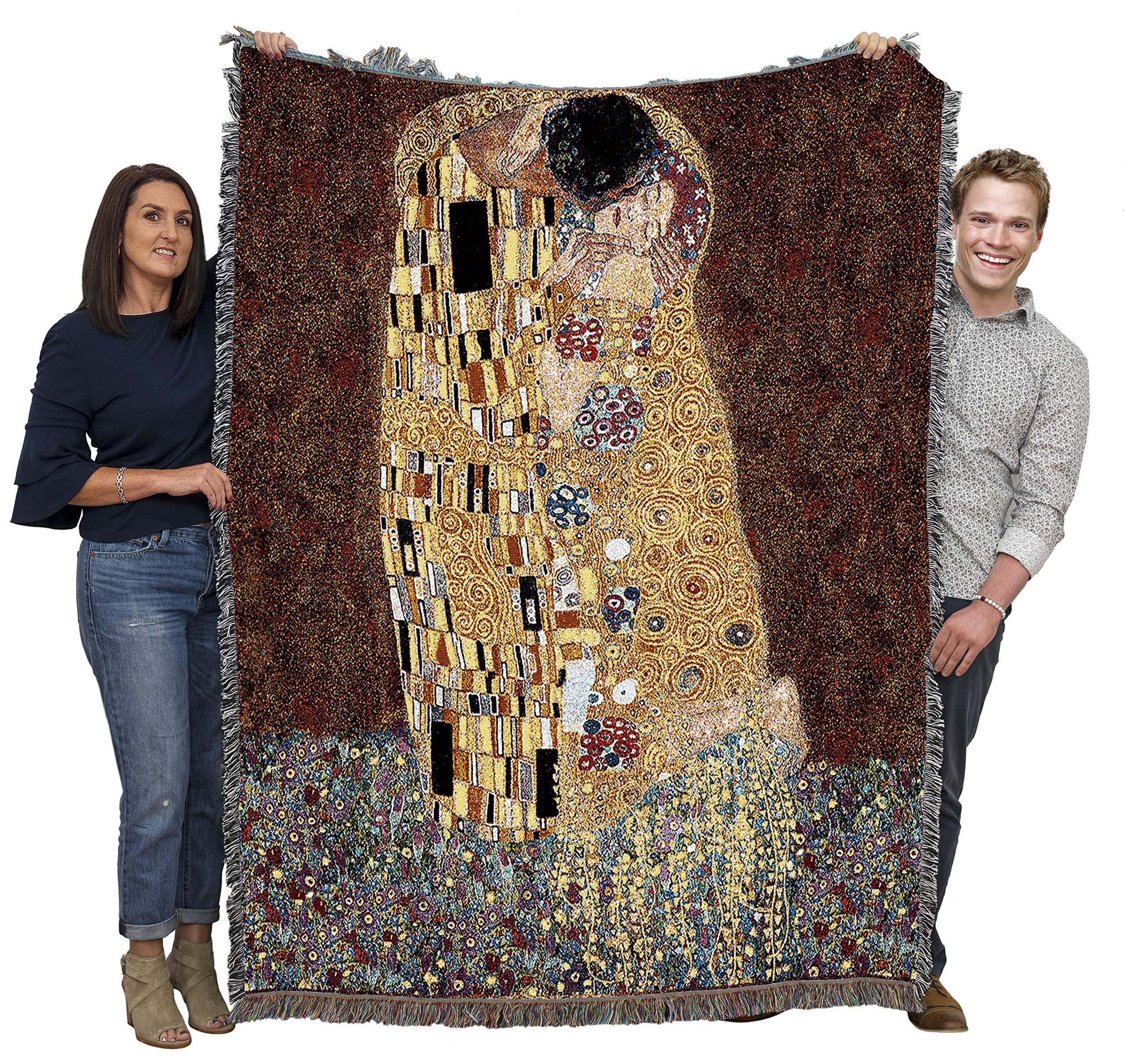Pure Country Weavers The Kiss Blanket By Gustav Klimt - Fine Art Gift Tapestry Throw Woven From Cotton - Made In The Usa (72X54)