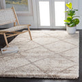 SAFAVIEH Hudson Shag Collection Area Rug - 6 x 9, Multi Ivory & Beige, Modern Trellis Design, Non-Shedding & Easy Care, 2-inch