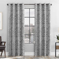 Scott Living Osaka Inverted Brushstrokes Cotton Blend Total Blackout Grommet Curtain Panel, 50 x 84, Gray