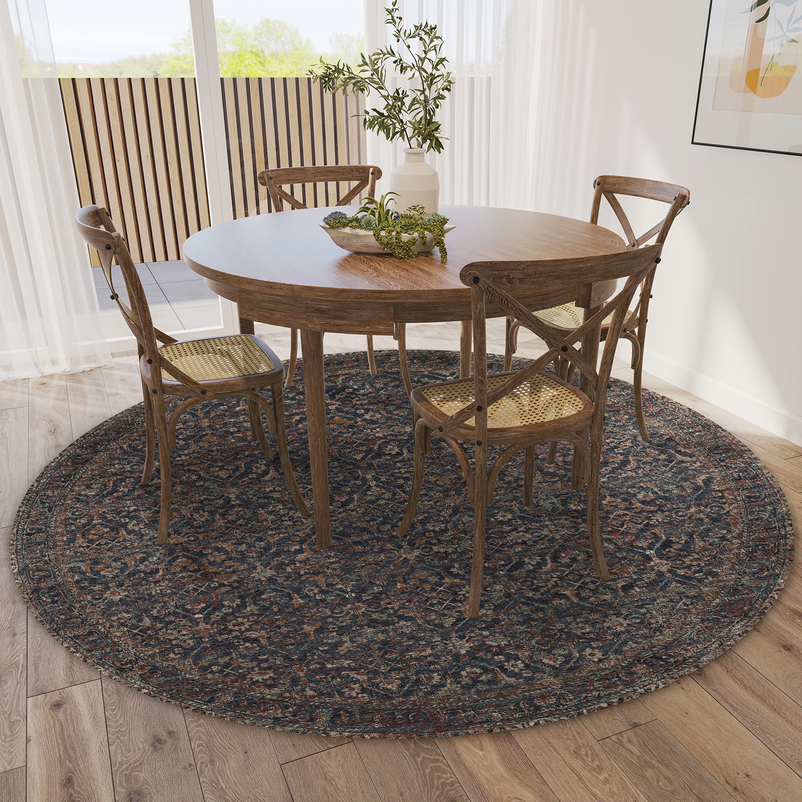 Dalyn Rugs Jericho Jc10 Midnight 8' X 8' Rectangle Soft Round Rug, Easy Clean, Non Shedding, Bedroom, Entry, Living Room, Dining Room, Kitchen Rug