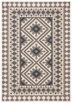 Safavieh Veranda Collection Accent Rug - 4' X 5'7', Ivory & Slate, Boho Design, Non-Shedding & Easy Care, Indoor/Outdoor & Wash