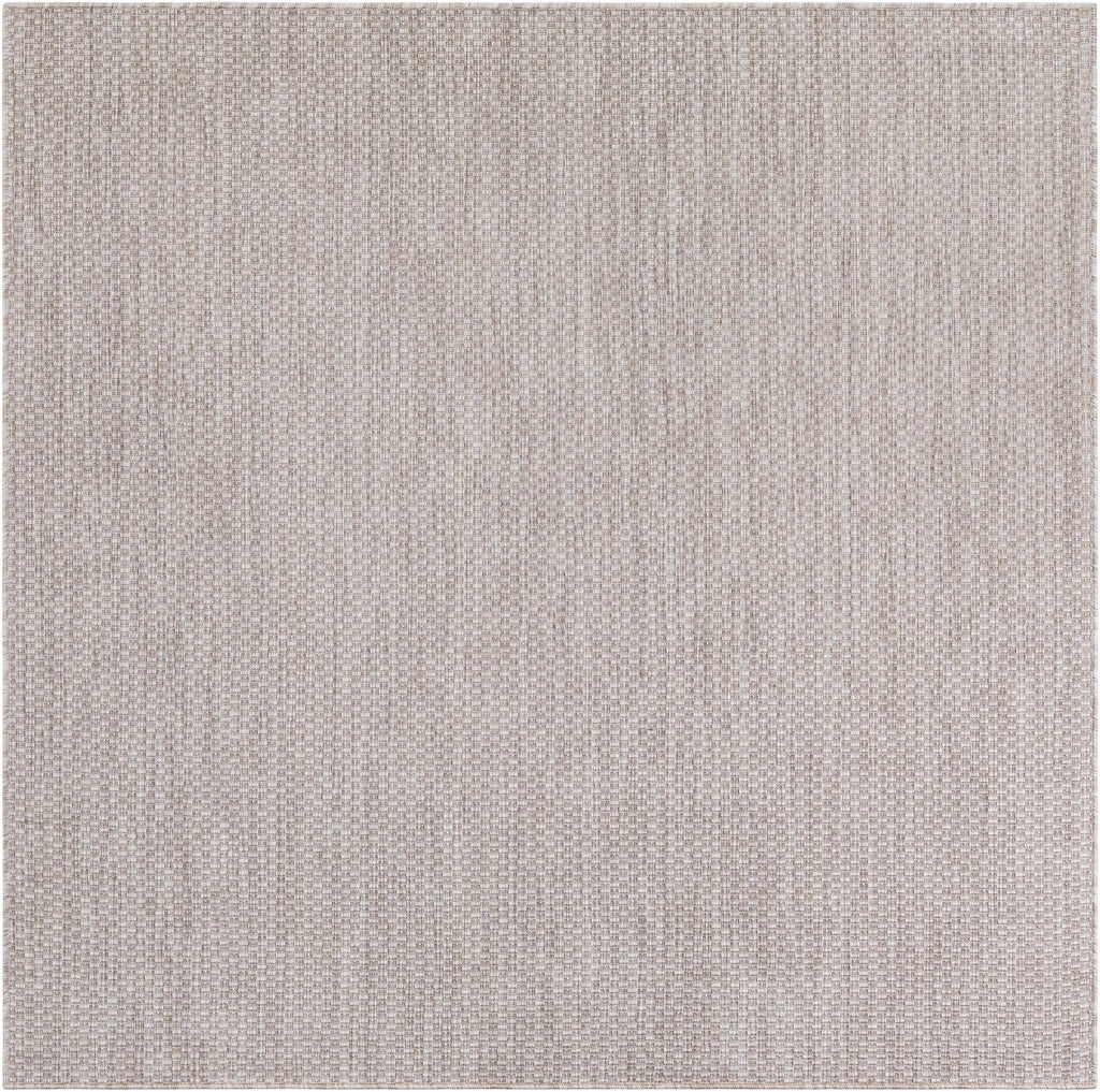 Unique Loom Outdoor Solid Collection Area Rug (6' 1'' Square Beige/Ivory)