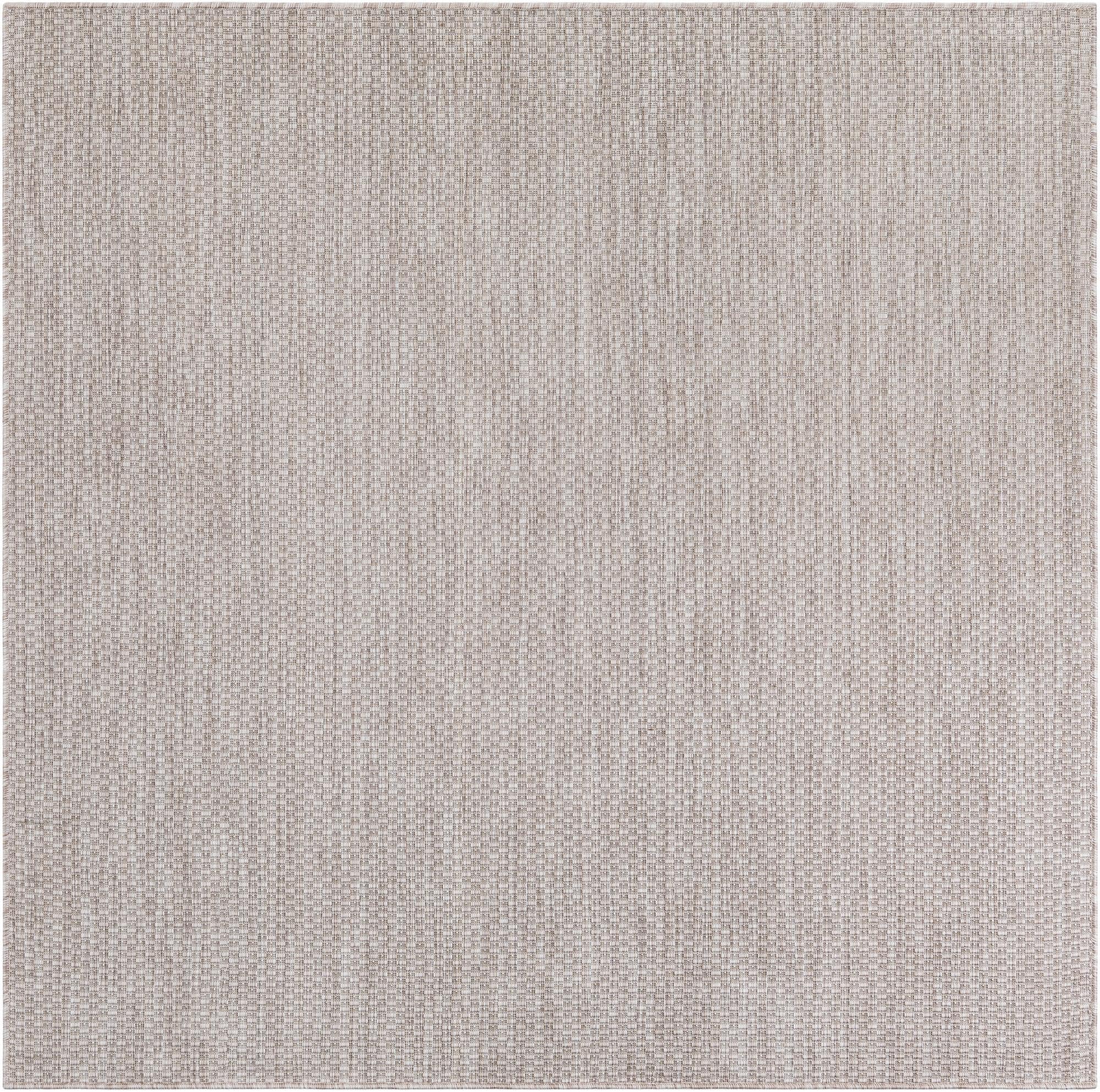 Unique Loom Outdoor Solid Collection Area Rug (6' 1'' Square Beige/Ivory)