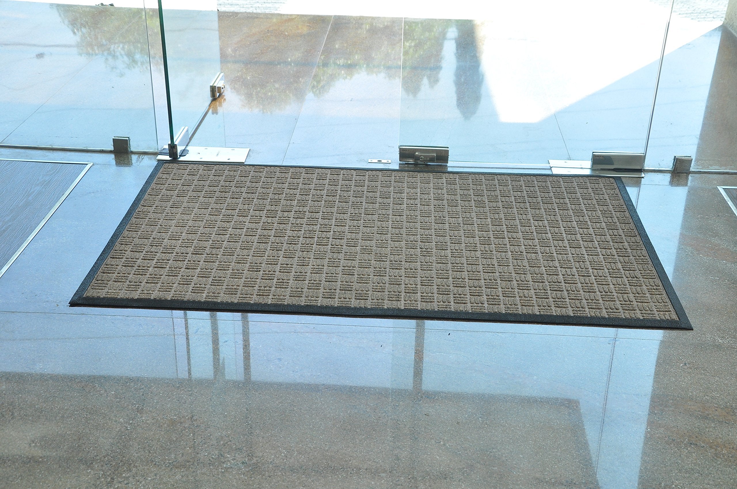 Kempf Water Retainer Entrance Mat, Indoor Outdoor Rubber Rug, Moisture Trapping, Absorbent Mat, 2 By 3-Feet, Brown