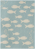 Safavieh Courtyard Collection Accent Rug - 2' X 3'7', Aqua & Beige, Non-Shedding & Easy Care, Indoor/Outdoor & Washable-Ideal F