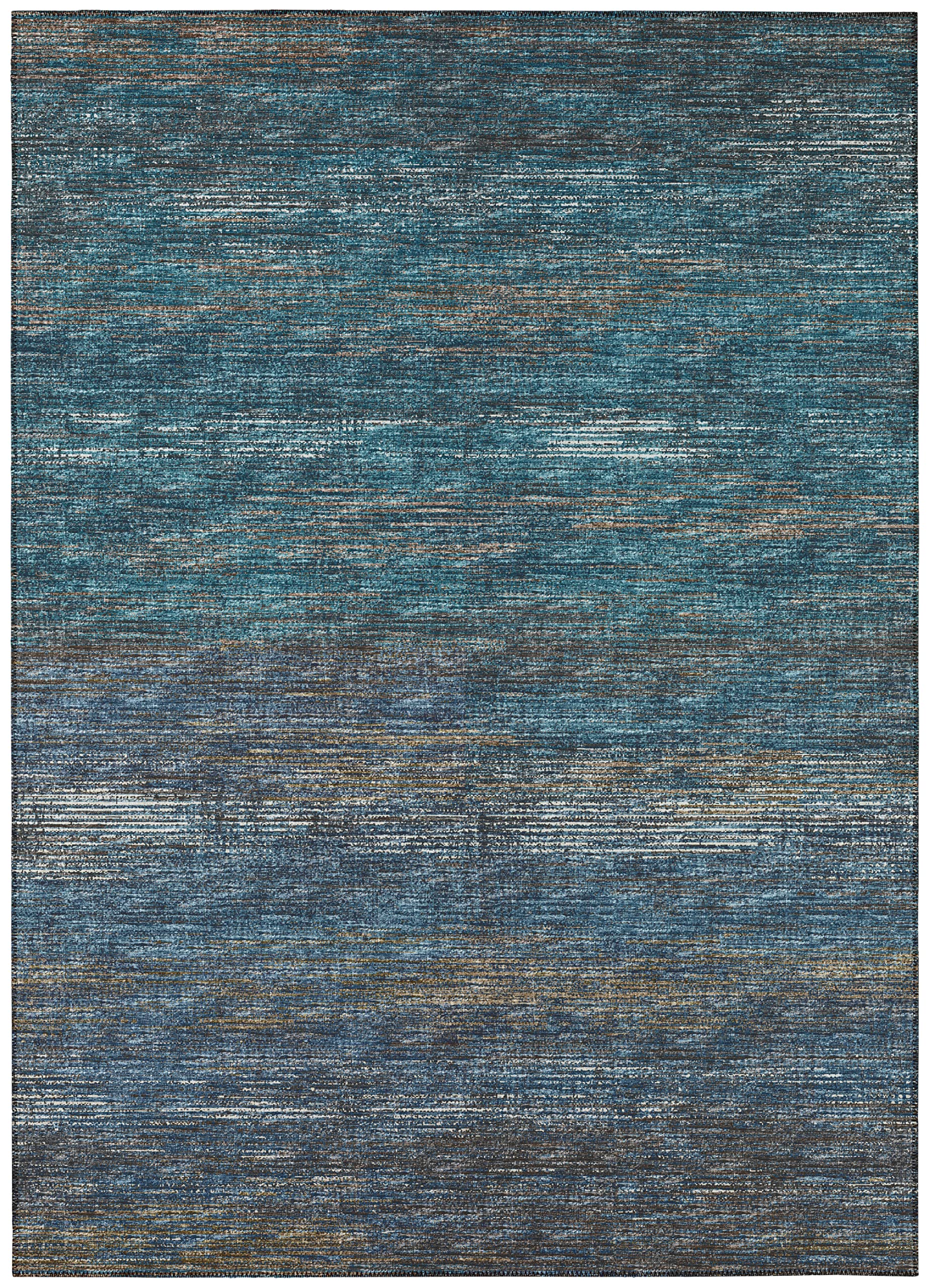 Addison Rugs Marston 9' X 12' Transitional Blue Indoor Outdoor Area Rug, Stain Resistant, Machine Washable, Non Shedding, Bedroom, Living Room, Dining Room, Kitchen Rug