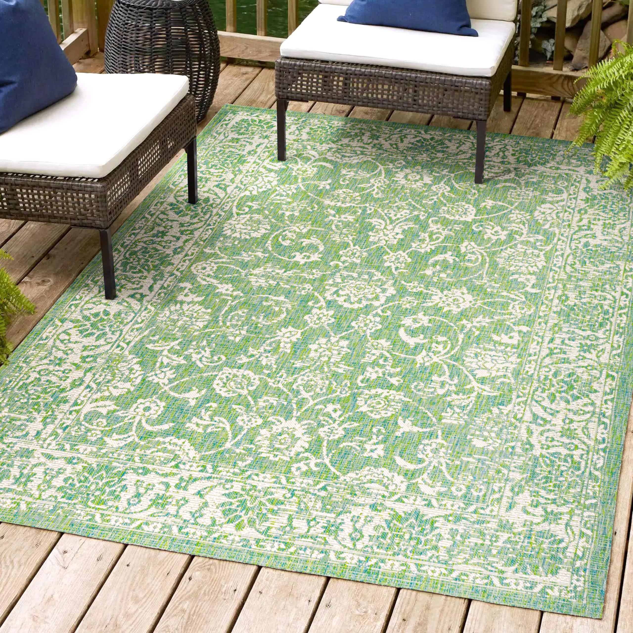 Jonathan Y Smb100F-9 Tela Bohemian Textured Weave Floral Indoor Outdoor Area-Rug Coastal Vintage Rustic Glam Easy-Cleaning,Bedro