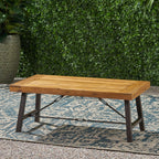 Christopher Knight Home Catriona Outdoor Acacia Wood Coffee Table, Teak Finish / Rustic Metal Brown And Black