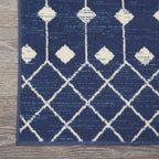 Nourison Grafix Moroccan Navy 8'6' X 12' Area Rug, Easy Cleaning, Non Shedding, Bed Room, Living Room, Dining Room, Kitchen (9X