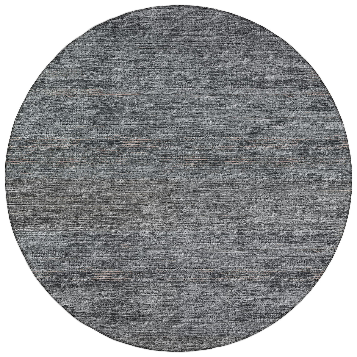 Addison Rugs Marston 8' X 8' Transitional Gray Indoor Outdoor Round Rug, Easy Clean, Machine Washable, Non Shedding, Bedroom, Living Room, Dining Room, Kitchen, Patio Rug