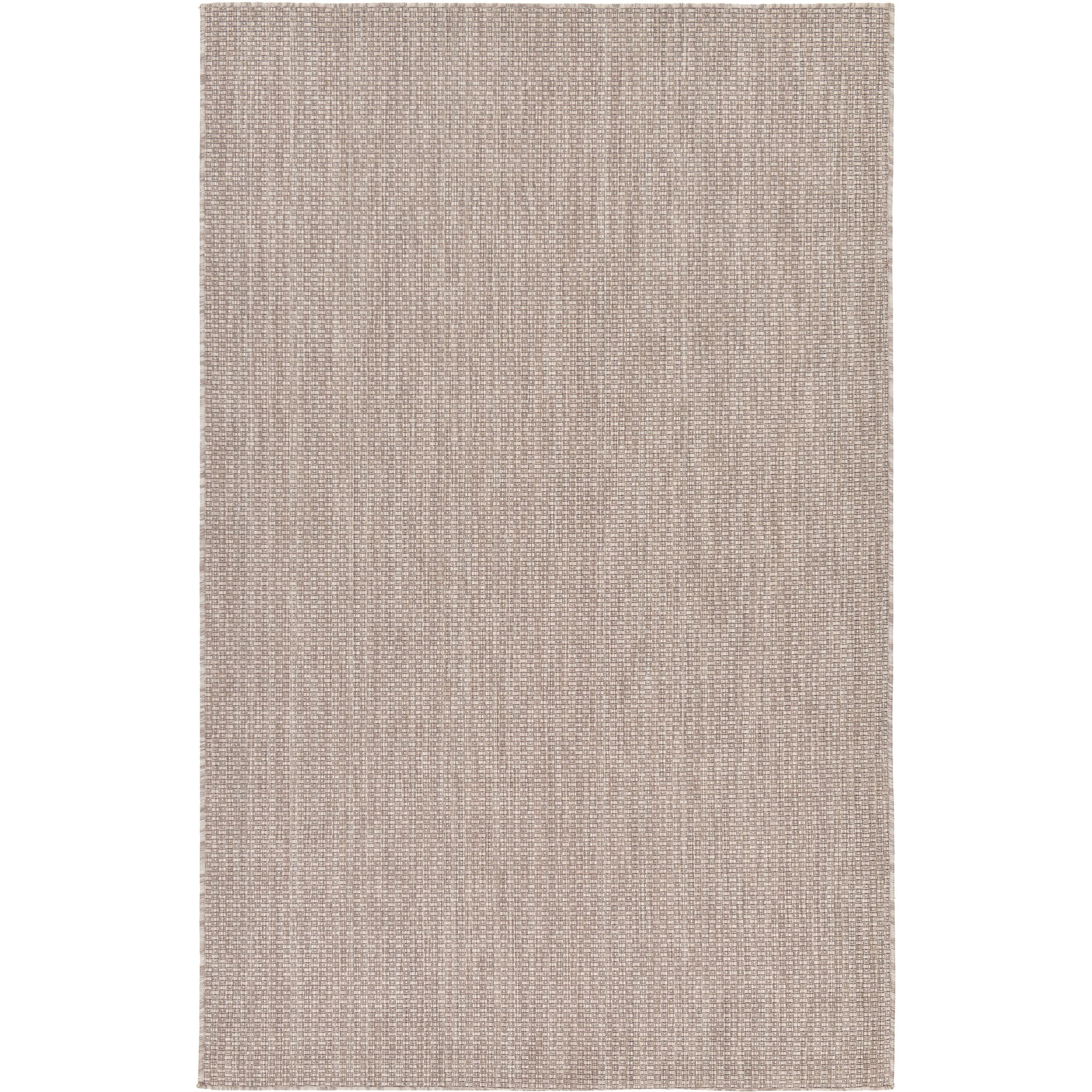 Unique Loom Collection Casual Transitional Solid Heathered Indoor/Outdoor Flatweave Area Rug (5' 1' X 8' Rectangle, Beige/Ivory