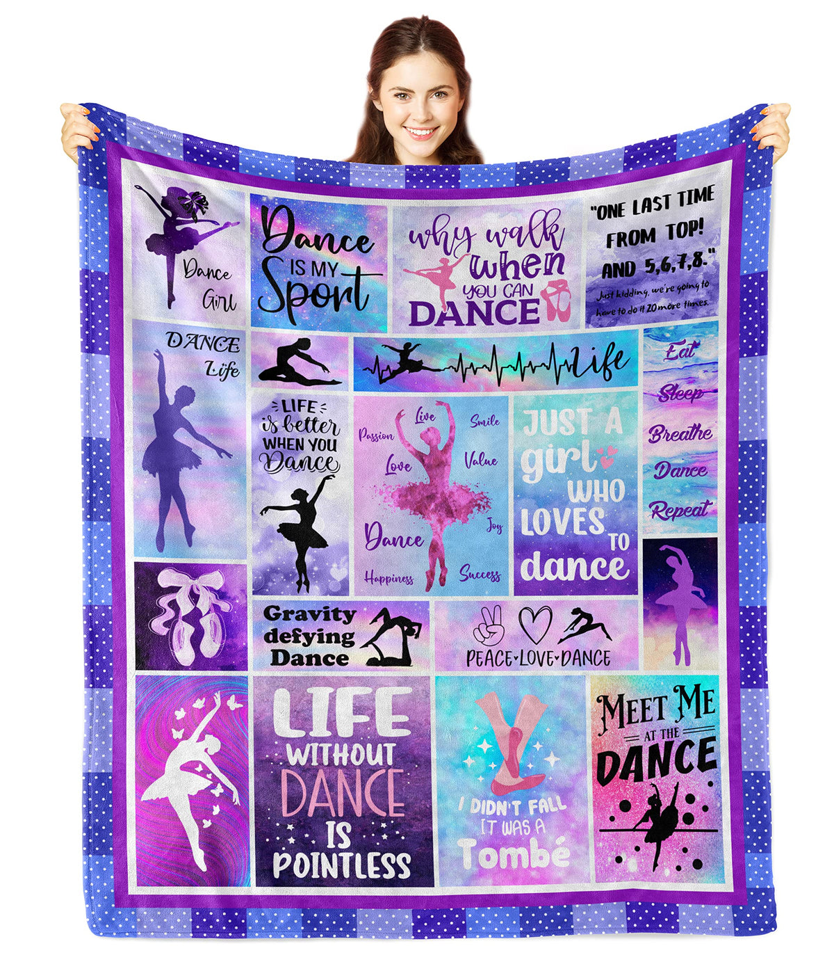 Dancer Gifts Blanket- Dance Gifts For Girls - Ballet Gifts - Dance Teacher - Dance Gifts For Teen, Dance Recital Dancing Heart C