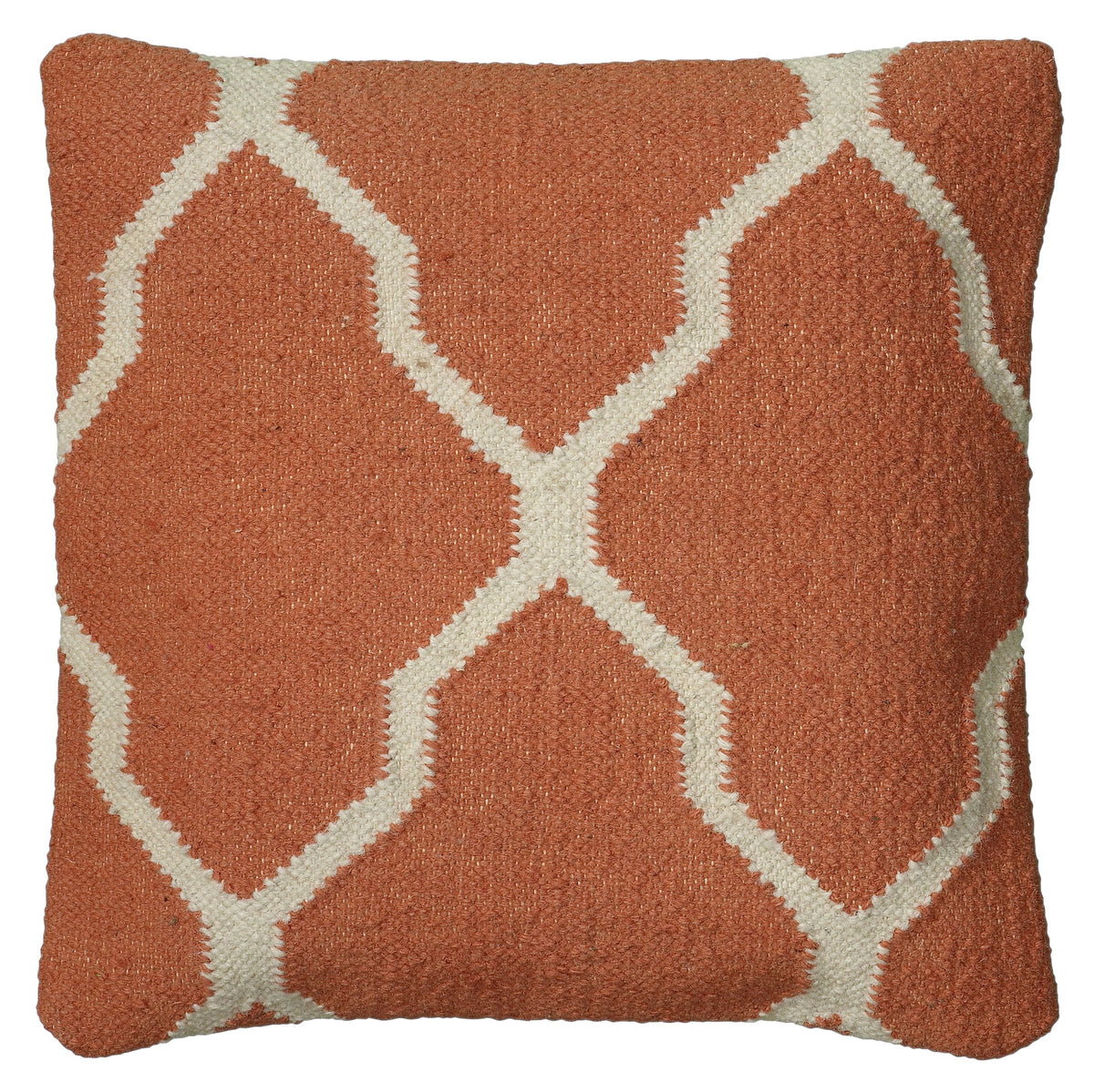 Rizzy Home | T06050 | Poly Fill Decorative Pillow | 18&quot;x18&quot; Orange/Neutral/Moroccan Tile Motif