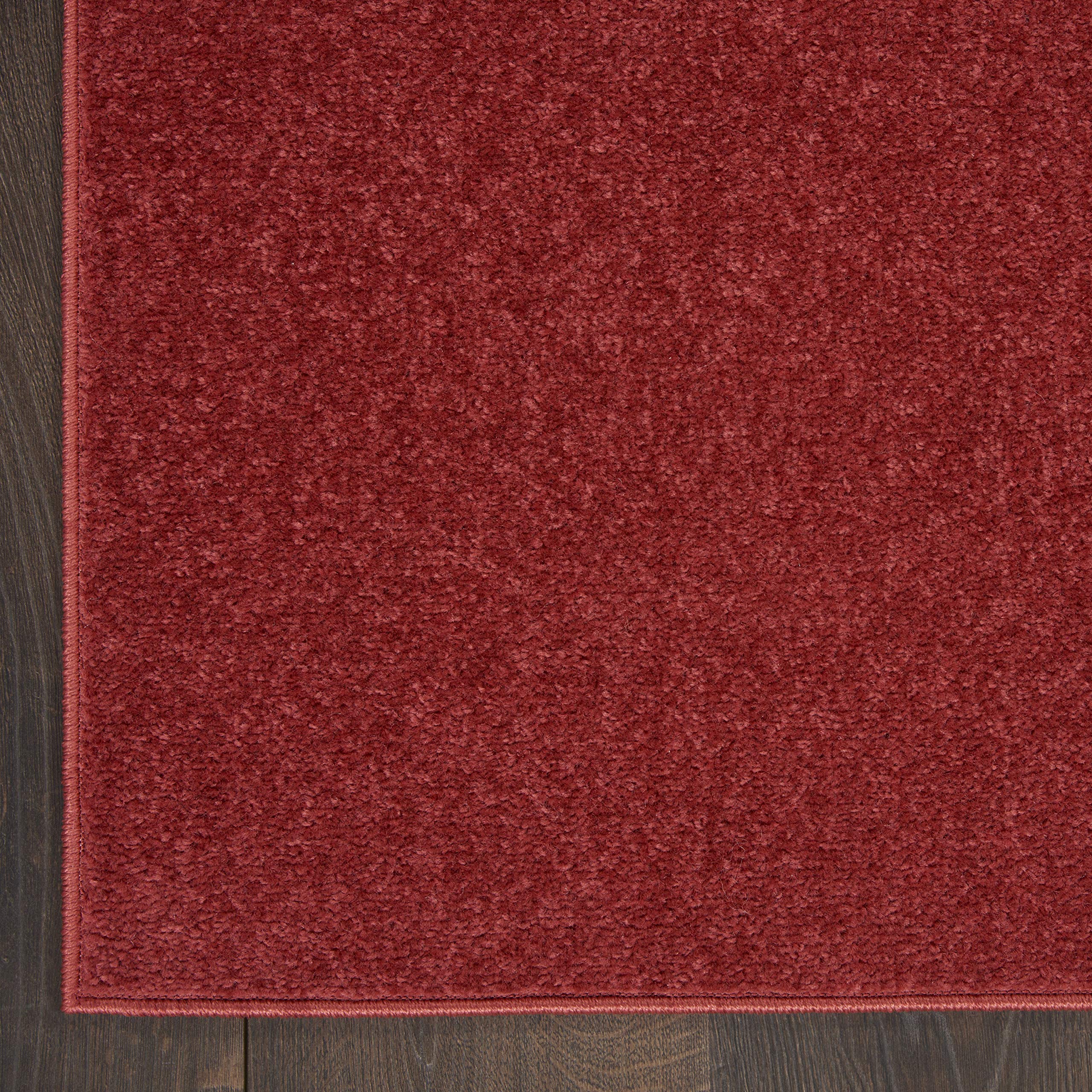 Nourison Essentials Solid Indoor/Outdoor Brick Red 2'2' X 16 Area Rug, Easy Cleaning, Non Shedding, Bed Room, Living Room, Dining Room, Deck, Patio, Backyard (2X16)