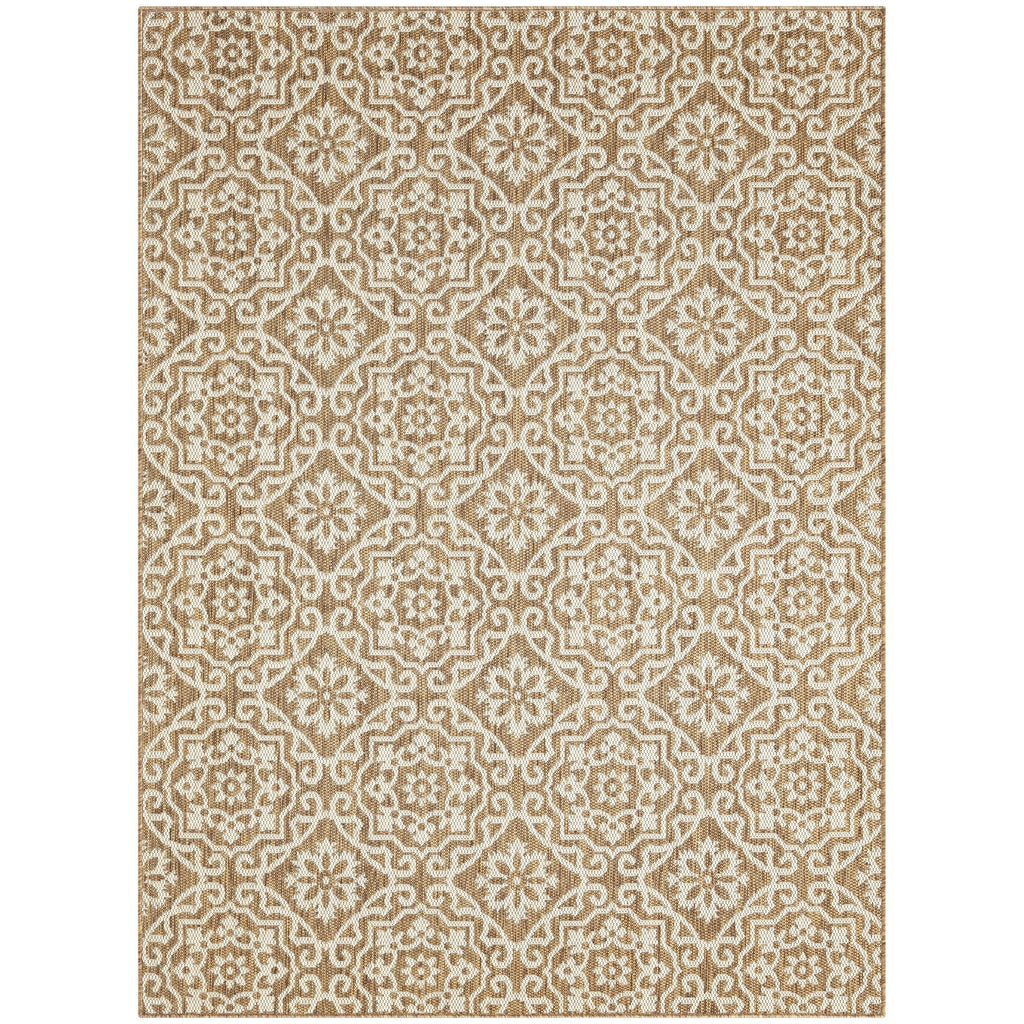 Nicole Miller New York Patio Country Danica Transitional Geometric Indoor/Outdoor Area Rug, Brown/Beige, 5'2'X7'2'