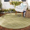 SAFAVIEH Courtyard Collection 4 Round Green/Beige CY6918 Trellis Indoor/ Outdoor Splashproof Easy Scrubbing Patio Backyard Mudr