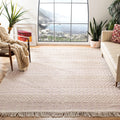 SAFAVIEH Natura Collection Accent Rug - 3 x 5, Ivory & Pink, Handmade Moroccan Boho Wool Fringe, Ideal for High Traffic Areas 