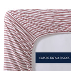 Nautica - Twin Xl Sheets, Cotton Percale Bedding Set, Casual Home Decor, Dorm Room Essentials (Coleridge Stripe Red, Twin Xl)
