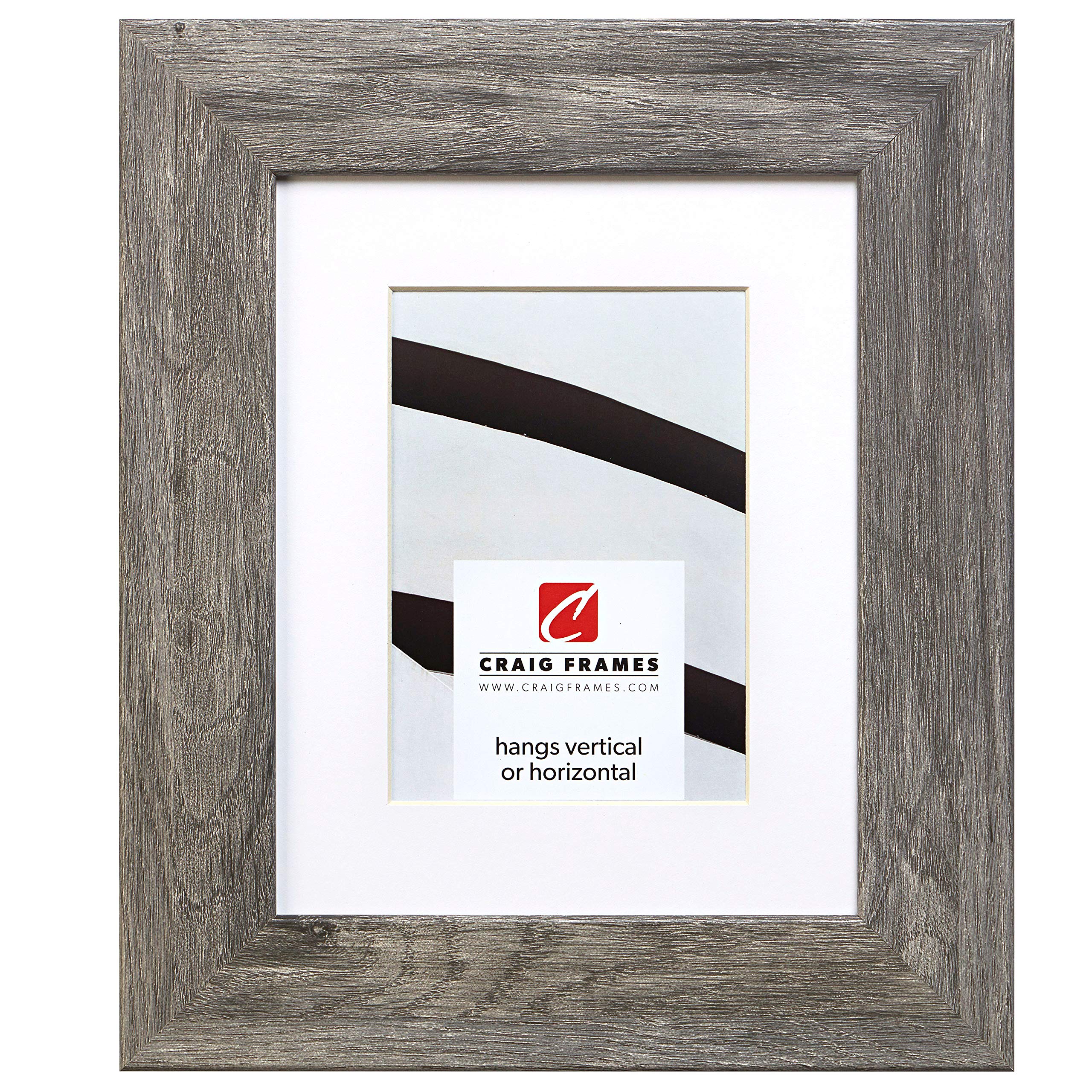 Craig Frames 74030 16 x 20 Inch Faux Gray Barnwood Picture Frame Matted to Display a 11 x 14 Inch Photo