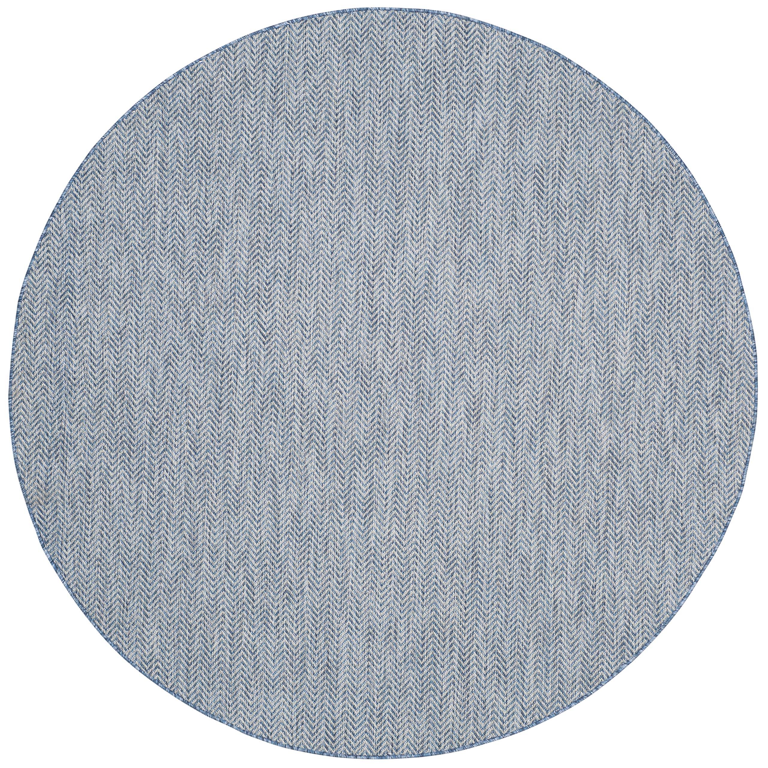 Safavieh Courtyard Collection Area Rug - 10' Round, Navy & Grey, Non-Shedding & Easy Care, Indoor/Outdoor & Washable-Ideal For Patio, Backyard, Mudroom (Cy8022-36821)
