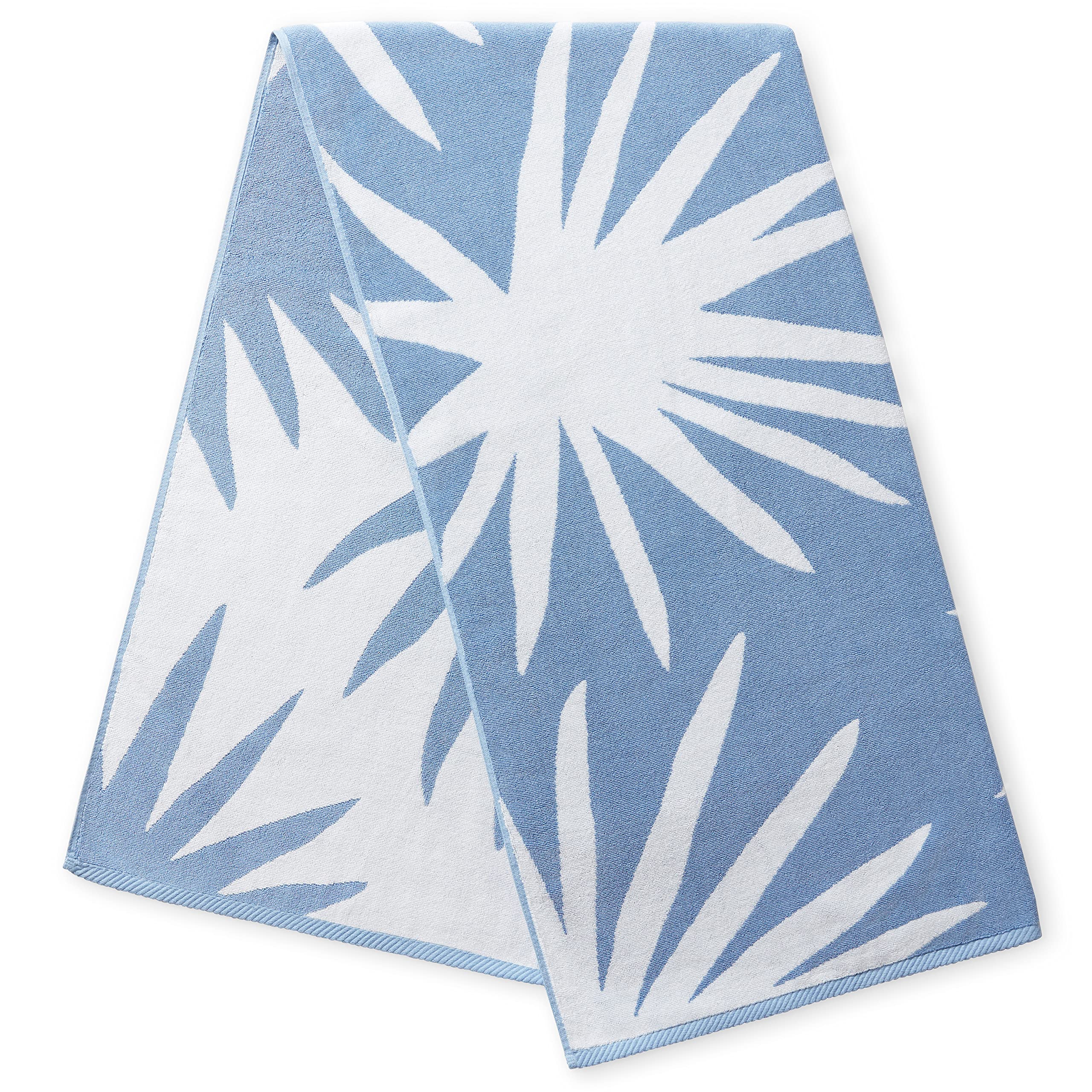 Laguna Beach Textile Co. Tropical Cabana Beach Towel - Oversized, Plush 630 GSM Cotton - Agave Blue