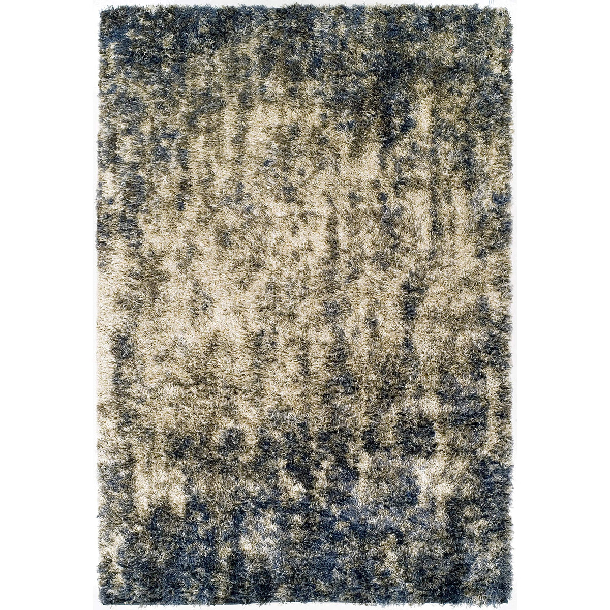 Addison Rugs Borealis Plush Abstract Shag Blue/Beige Area Rug (3'3&quot;X5'1&quot;) - 3'3&quot;X5'1&quot;