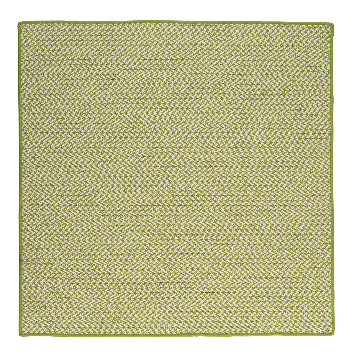 Outdoor Houndstooth Tweed Square Rug, 10-Feet, Lime