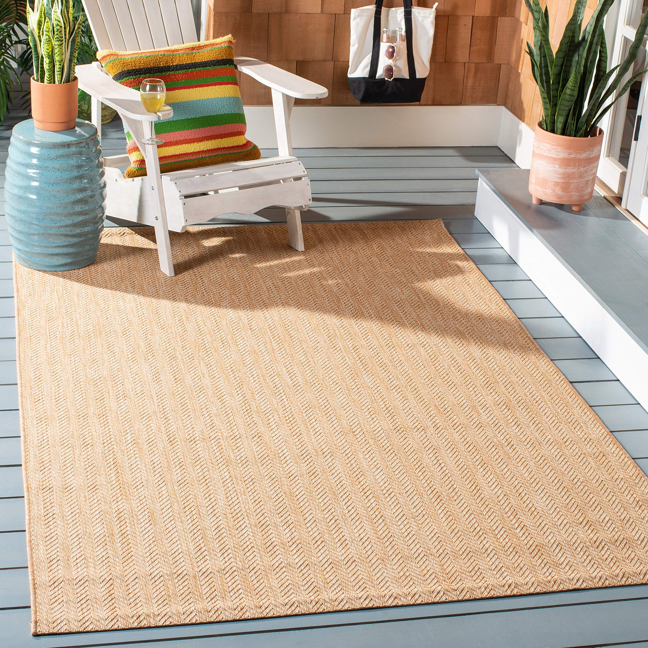Safavieh Courtyard Collection 2' X 3'7' Black/Beige Cy8022 Indoor/ Outdoor Patio Backyard Mudroom Accent Rug