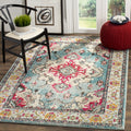 SAFAVIEH Monaco Collection 4 x 57 Light BlueFuchsia MNC243J Boho Chic Medallion Distressed Non-Shedding Living Room Bedroom Ac