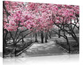 Panther Print, Canvas Wall Art, Pictures for Living Room and Bedroom, Black & White, Pink Blossoms Framed Prints for Walls, Prin