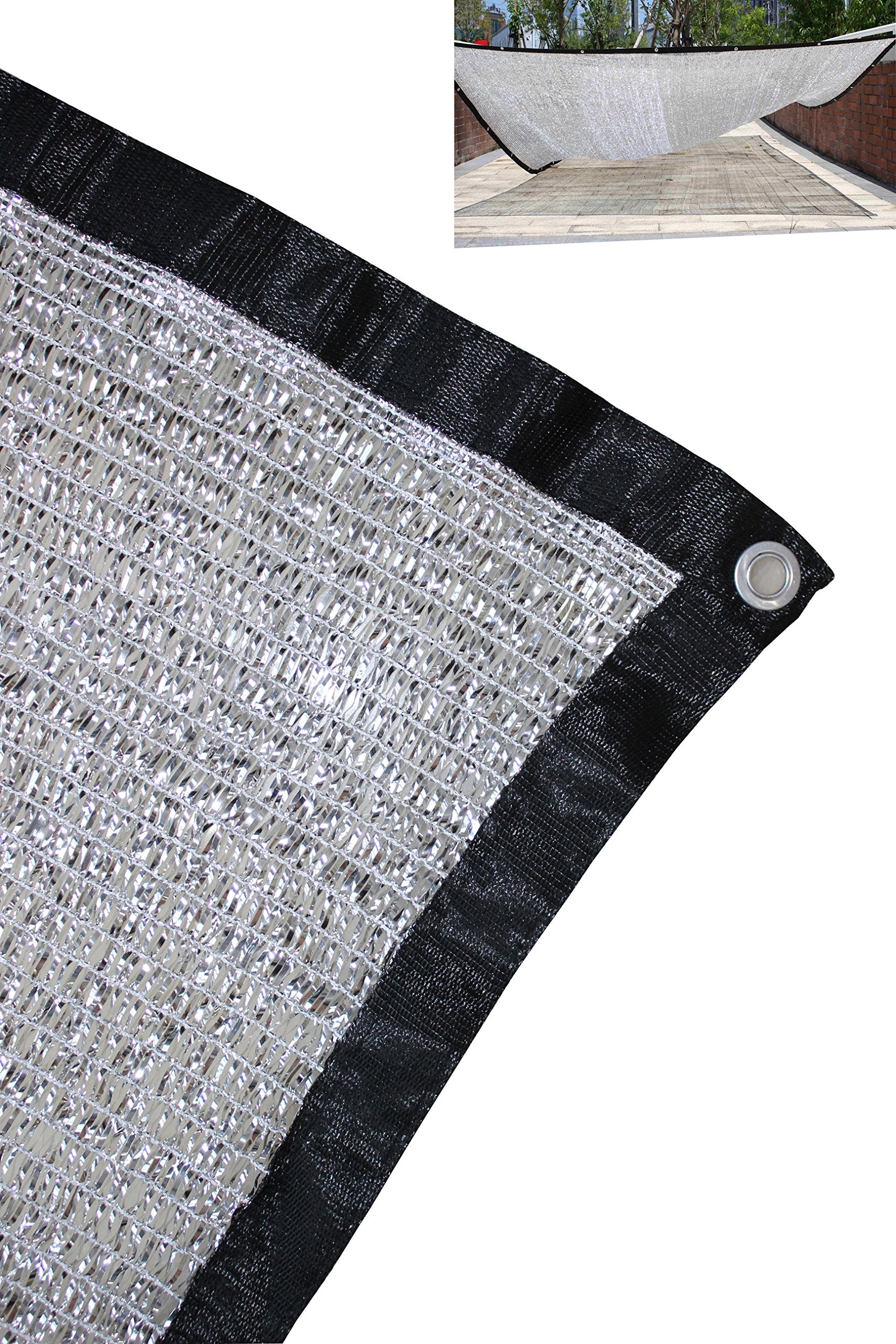 Jexusuy 70% 10 Ft X 20 Ft Aluminet Shade Cloth Panels With Grommets