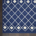 Nourison Grafix Moroccan Navy 7'10' X 9'10' Area Rug, Easy Cleaning, Non Shedding, Bed Room, Living Room, Dining Room, Kitchen