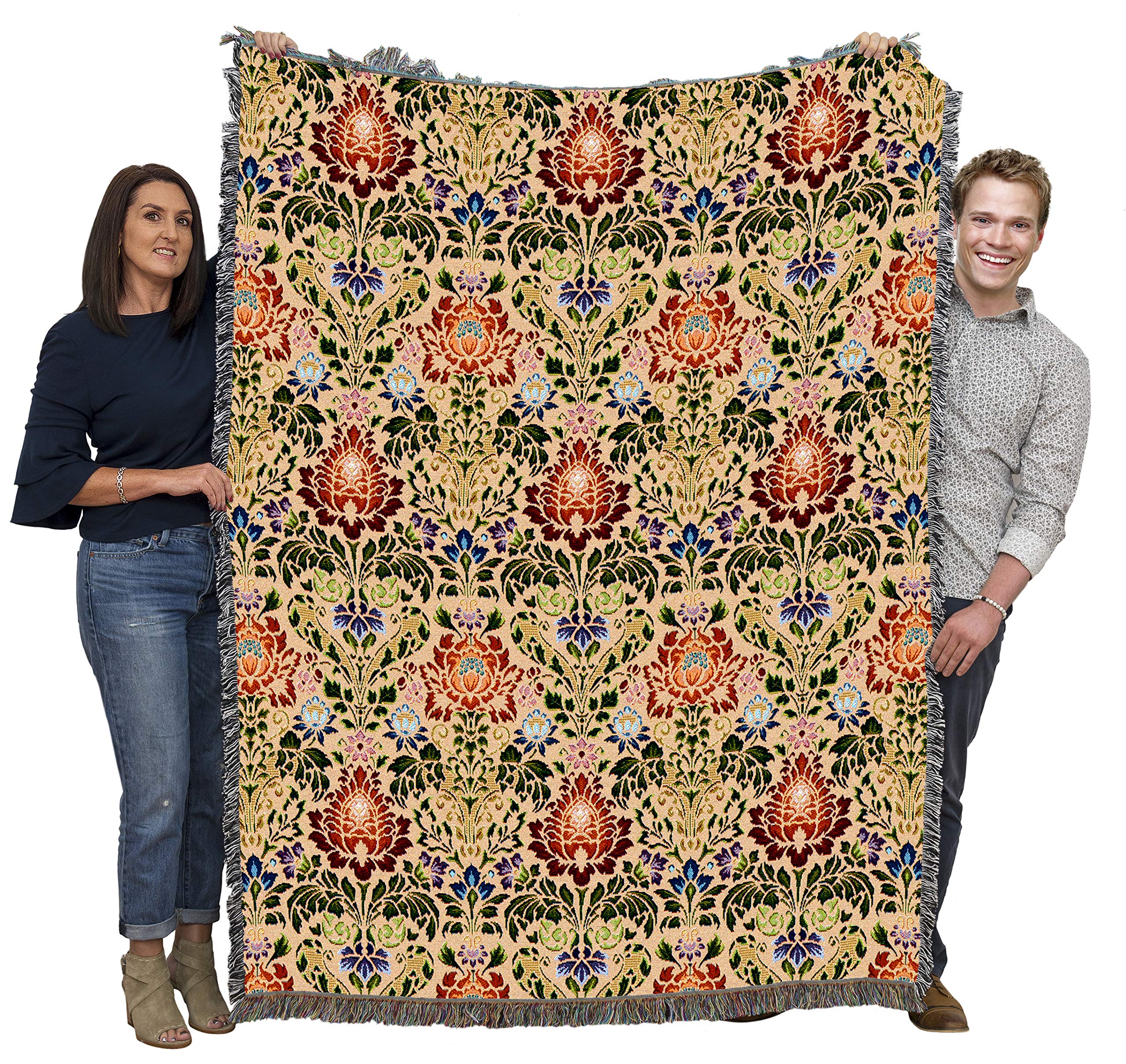 Pure Country Weavers William Morris Acanthus Spectrum Blanket - Arts & Crafts - Gift Tapestry Throw Woven From Cotton - Made In